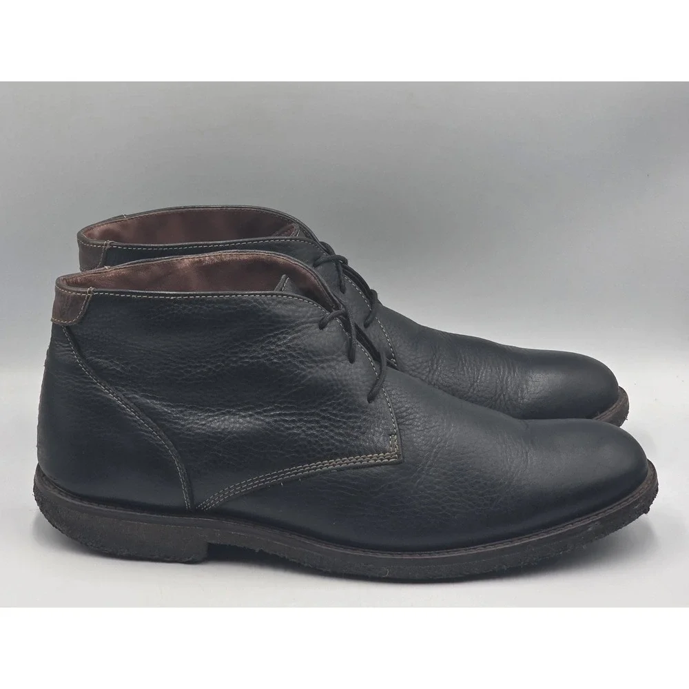 Johnston Murphy Copeland Sheepskin Leather Chukka Boot Men 13M Black Crepe Sole